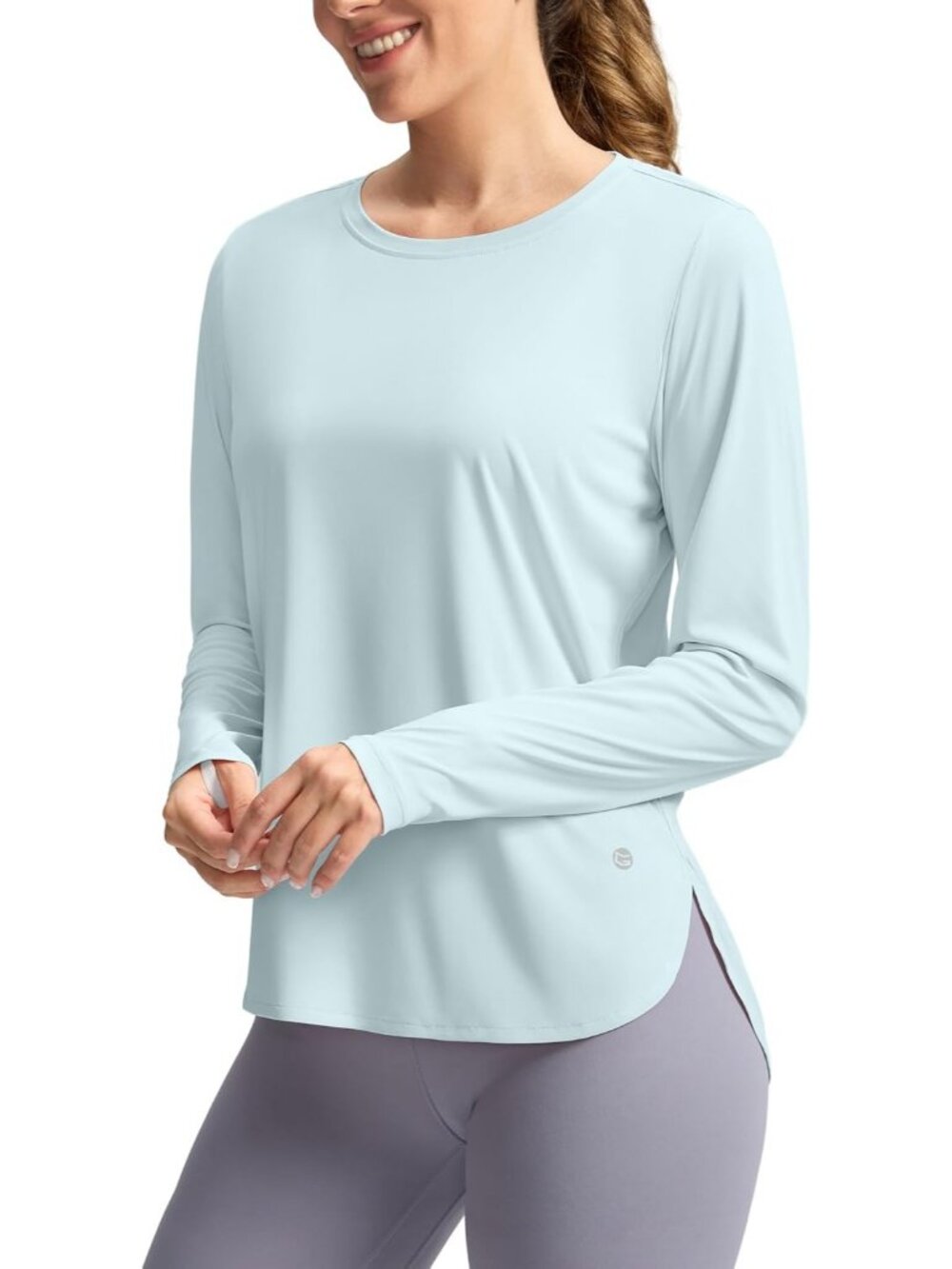 Women's Light Blue Long Sleeve Lightweight Quick Dry 50+ UV Protection Sun Shirt